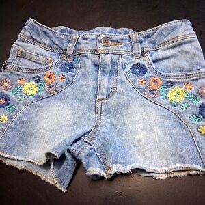 Girl's Arizona Denim Cutoffs With Embroidery   Size 6